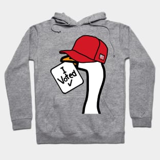 Goose in Red Hat says he Voted Hoodie